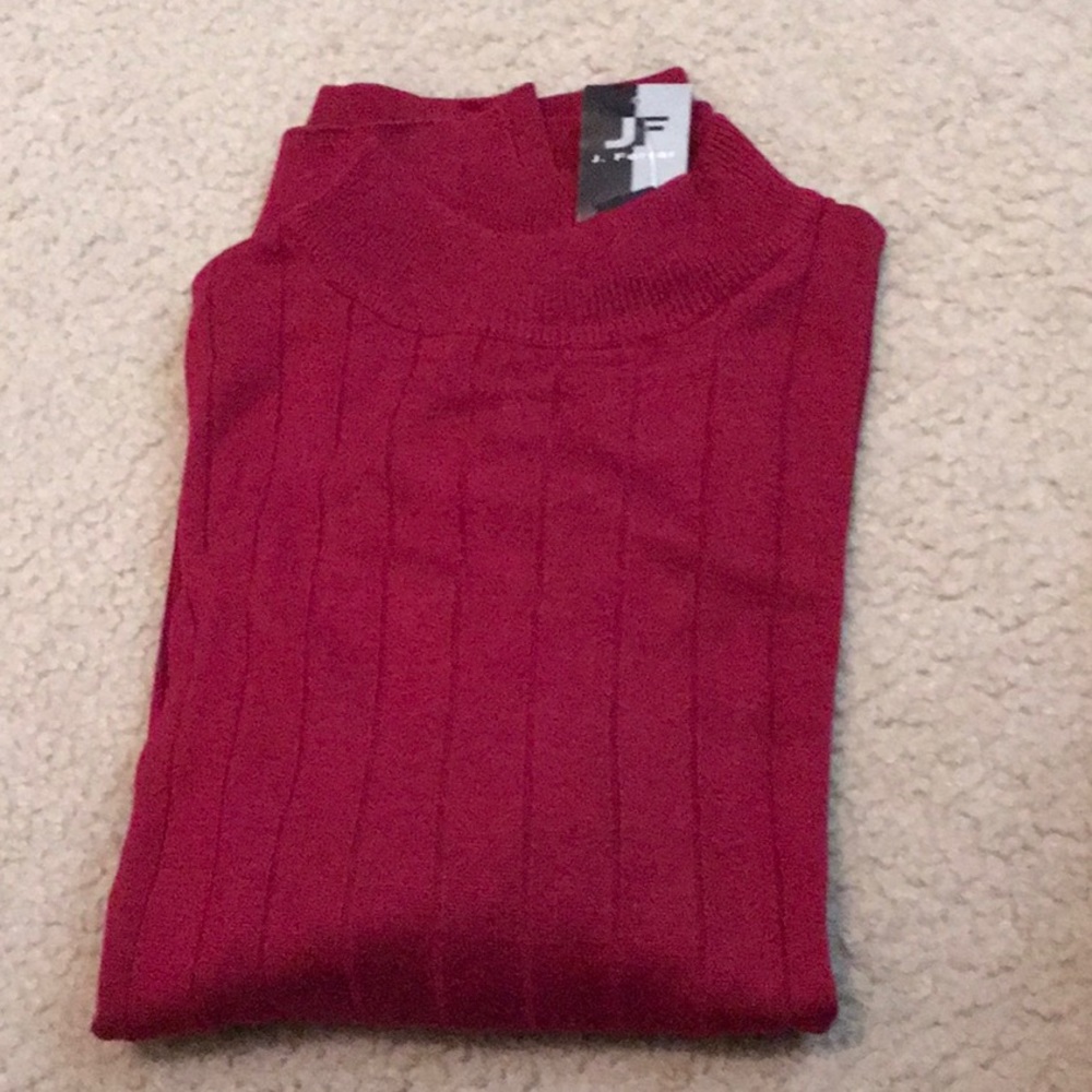 Mens ribbed look pullover crew neck sweater